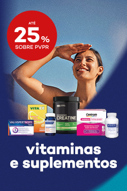 Campanha Suplementos com destaque promocional de at&eacute; 25% sobre pre&ccedil;o de Venda ao P&uacute;blico Recomendado